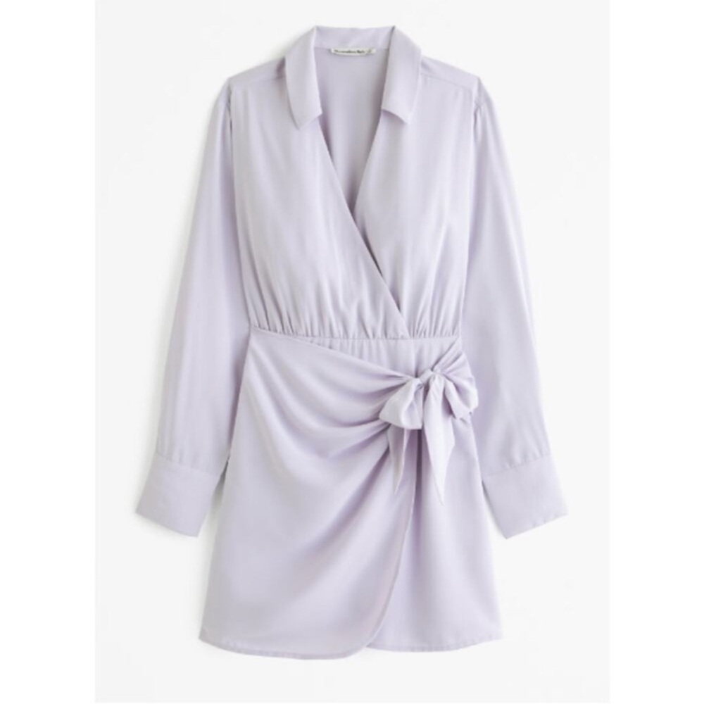 NWT Lilac Purple Long Sleeve Mini Wrap Dress